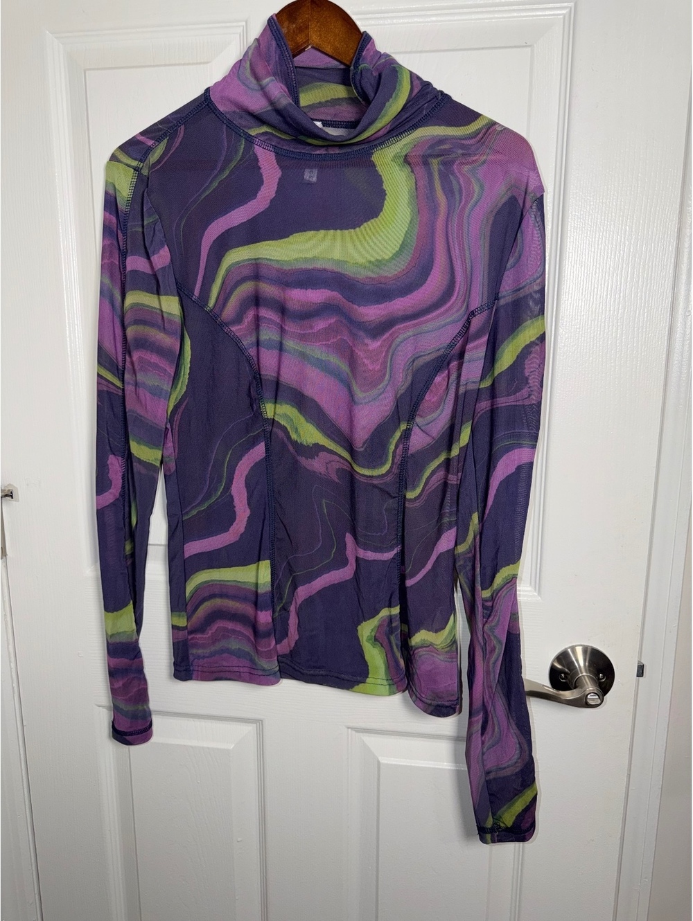Fabletics Multicolor Swirl Mesh Top
